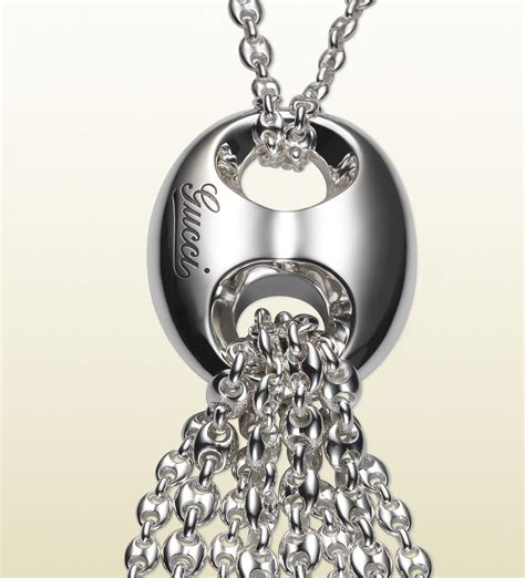 gucci italy silver chain|sterling silver gucci necklaces.